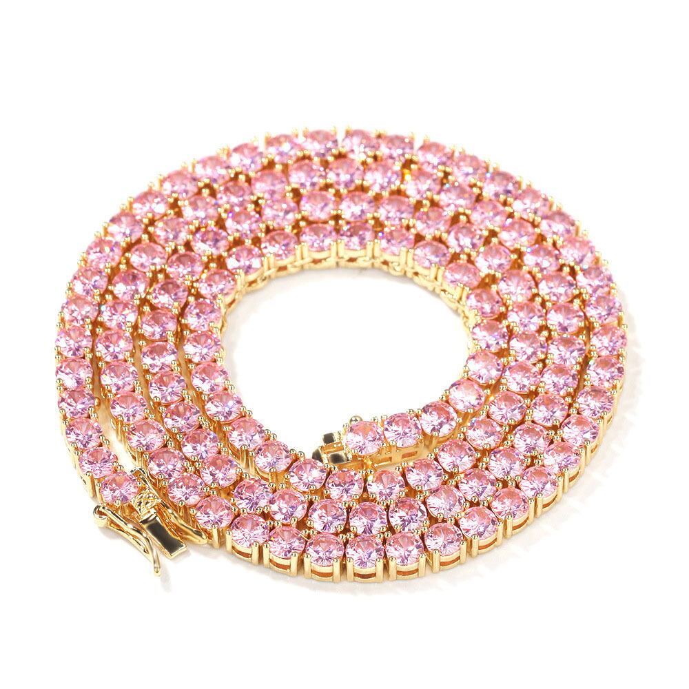 Luxury Tennis Necklace 【4mm / PINK】