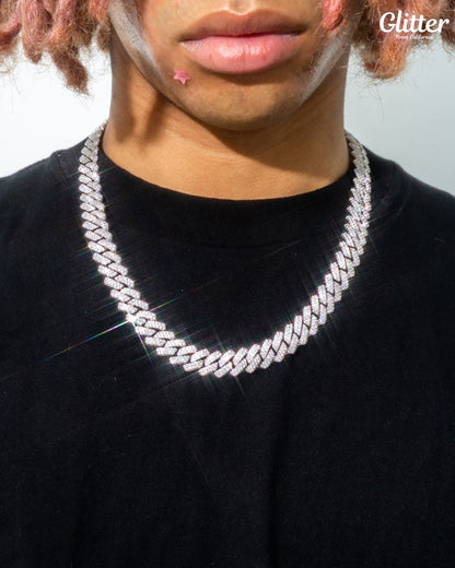 Iced Out Prong Cuban Chain Set 【14mm】