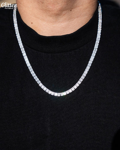 s925 Baguette Tennis Chain Necklace