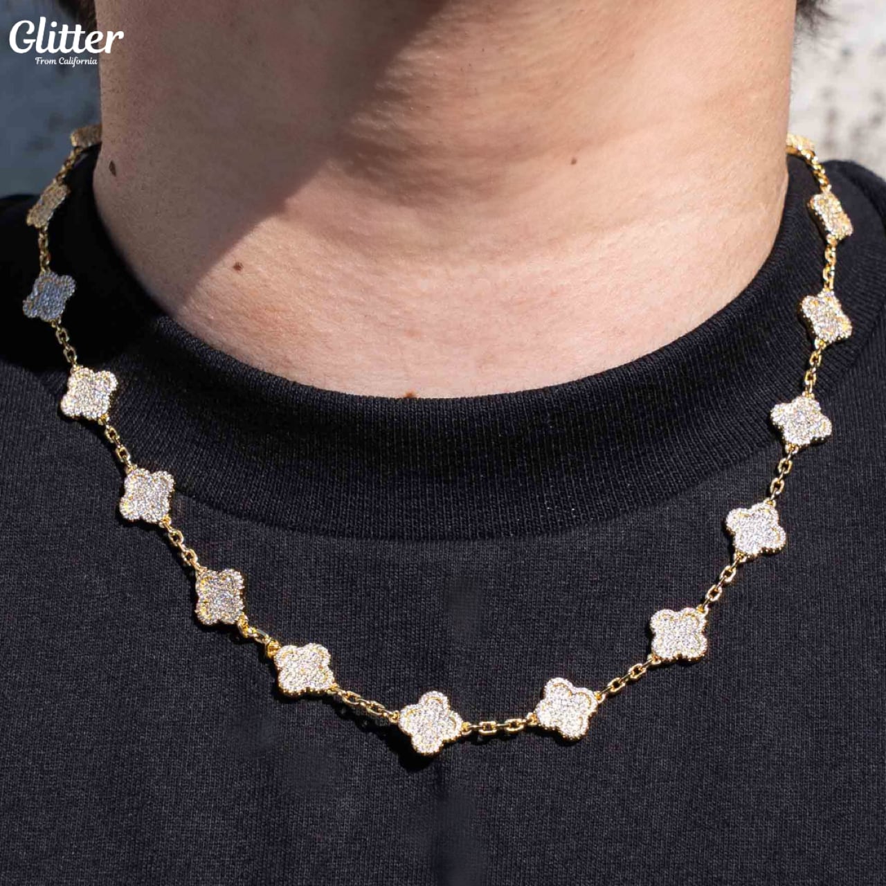 Iced Out Motif Chain Necklace