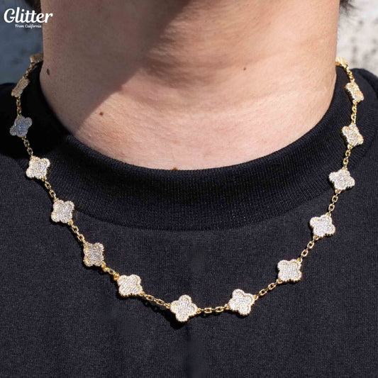 Iced Out Motif Chain Necklace