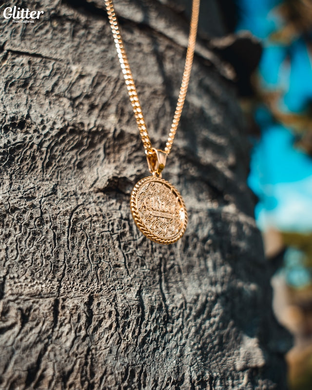 s925 Glitter Indian Coin Pendant