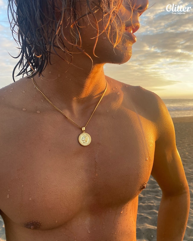 s925 Glitter Indian Coin Pendant