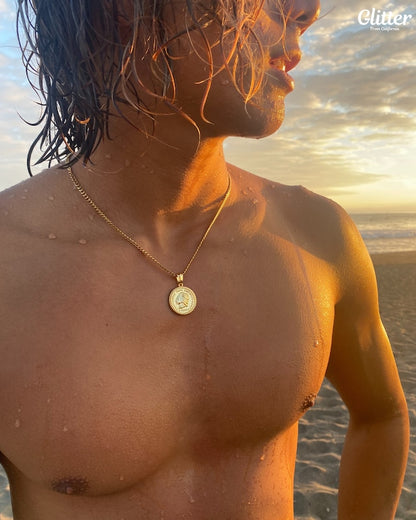 s925 Glitter Indian Coin Pendant