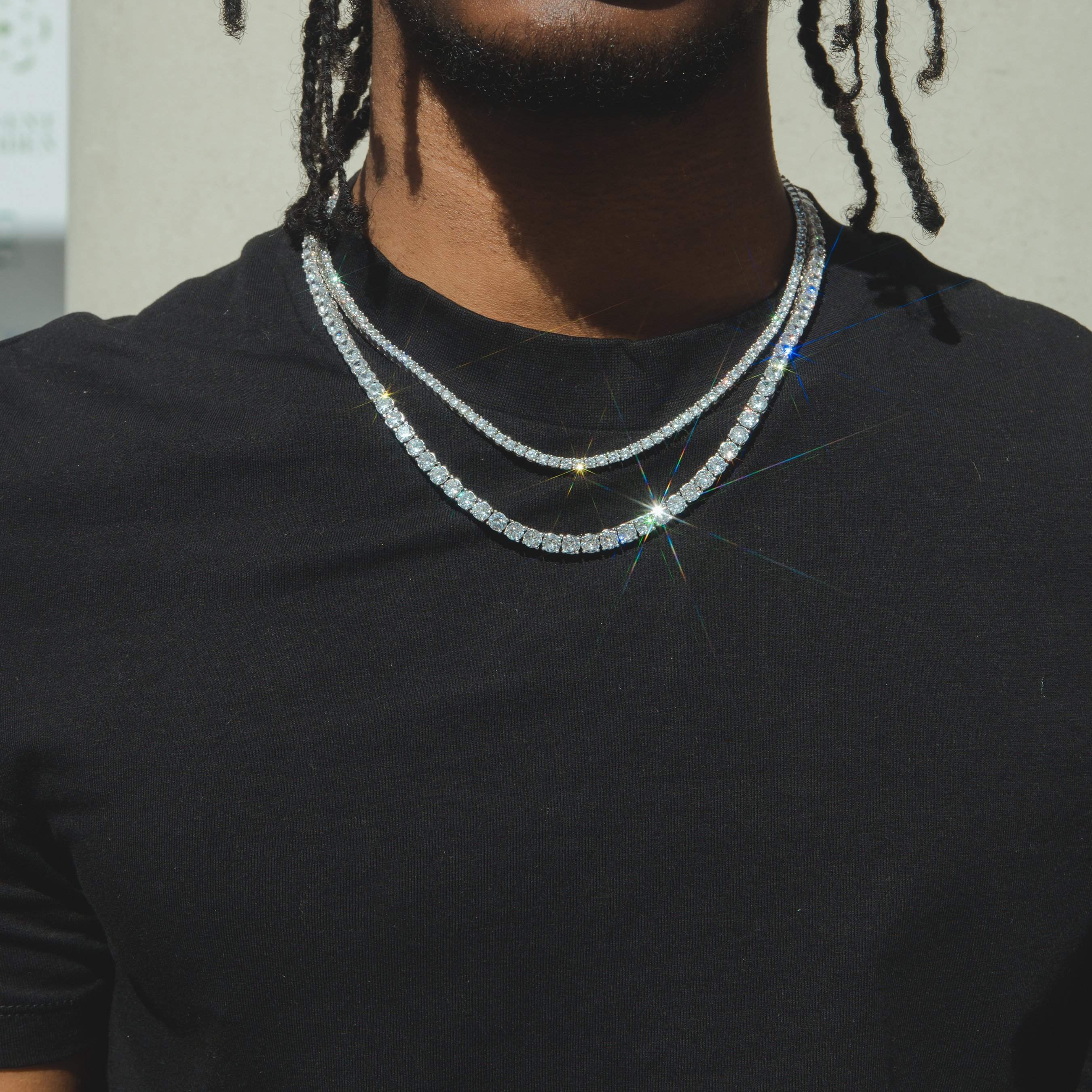 3mm & 5mm Luxury Tennis Chain Set 【SILVER】 – Glitter