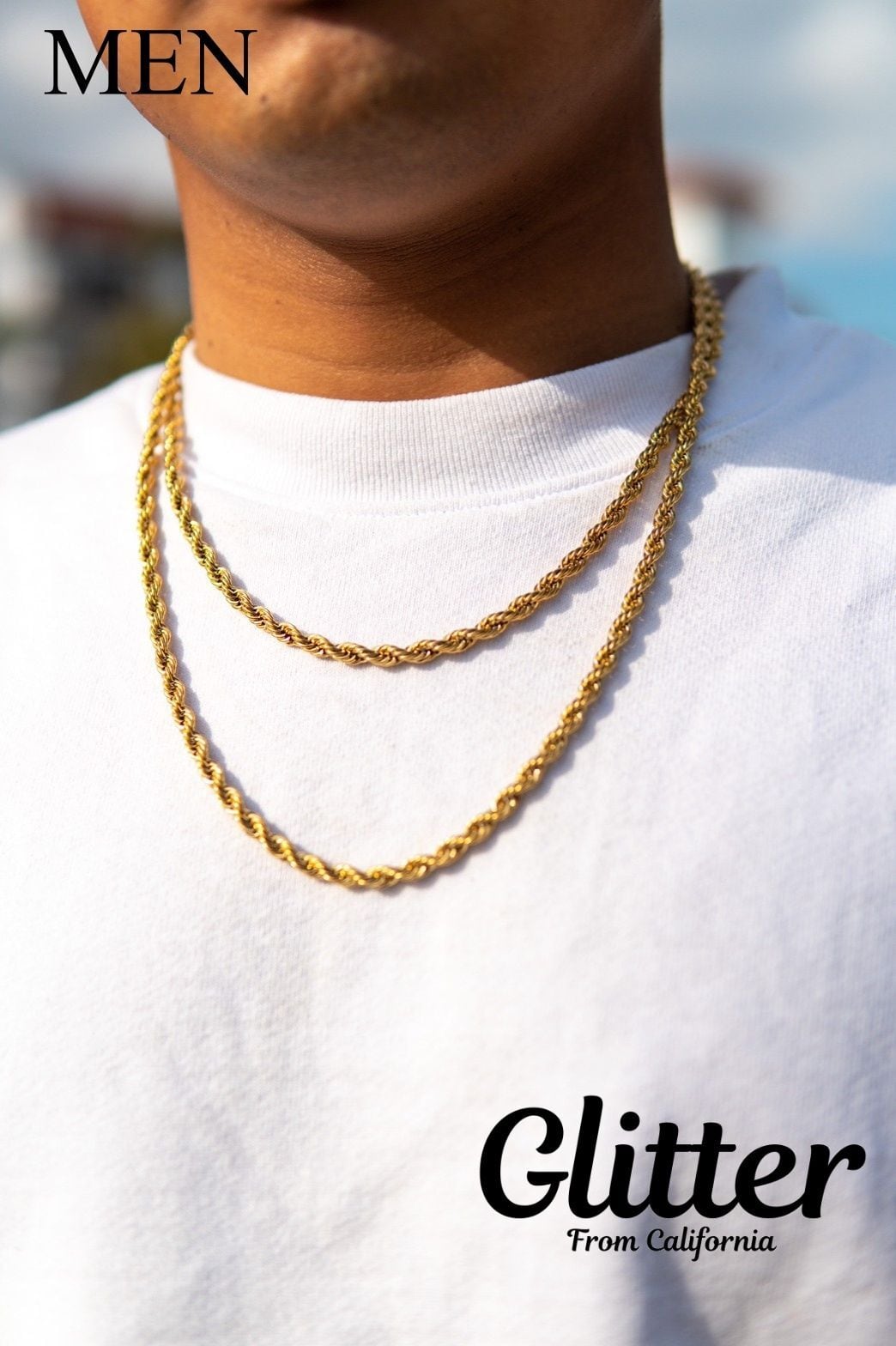 18kpg Diamond Cut Rope Chain 【5mm/GOLD】