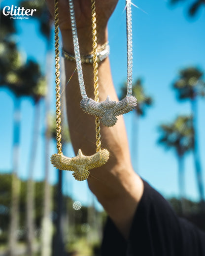 s925 Iced Out Indian Eagle Pendant