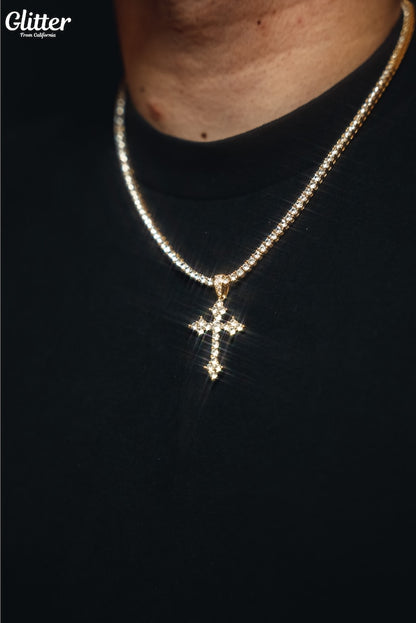 s925 Iced Out Celtic Cross Necklace