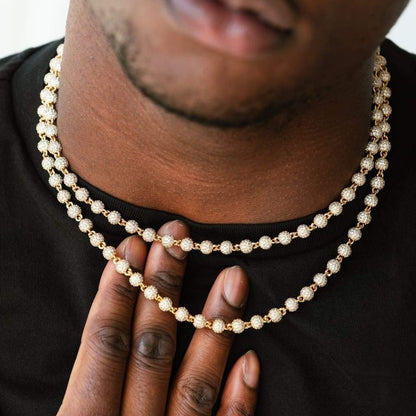 Iced Out Ball Necklace 【GOLD/ WHITE GOLD】