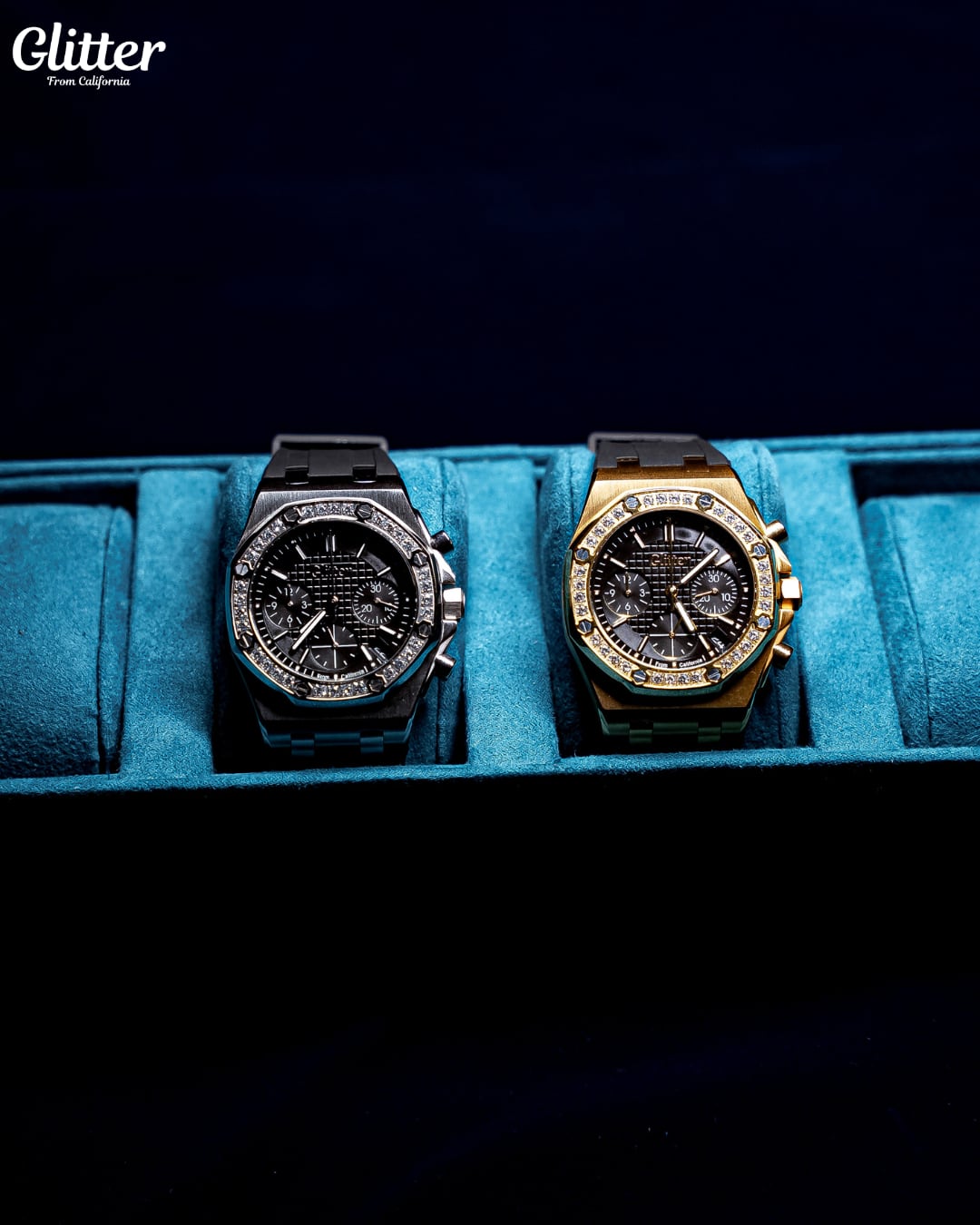 Iced Bezel California Rubber Watch 【SILVER】