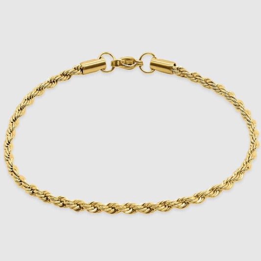 18kgp Diamond Cut Chain Bracelet 【3mm/GOLD】