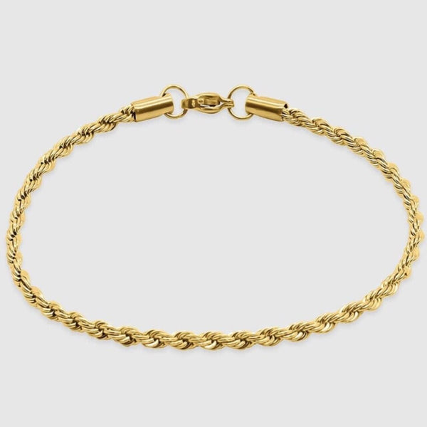 18kgp Diamond Cut Chain Bracelet 【3mm/GOLD】 – Glitter