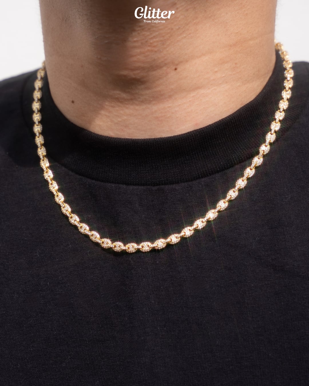 Iced Out Puffed Gucci Chain Necklace【5mm】