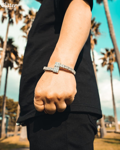 Iced Out Baguette Clip Bracelet