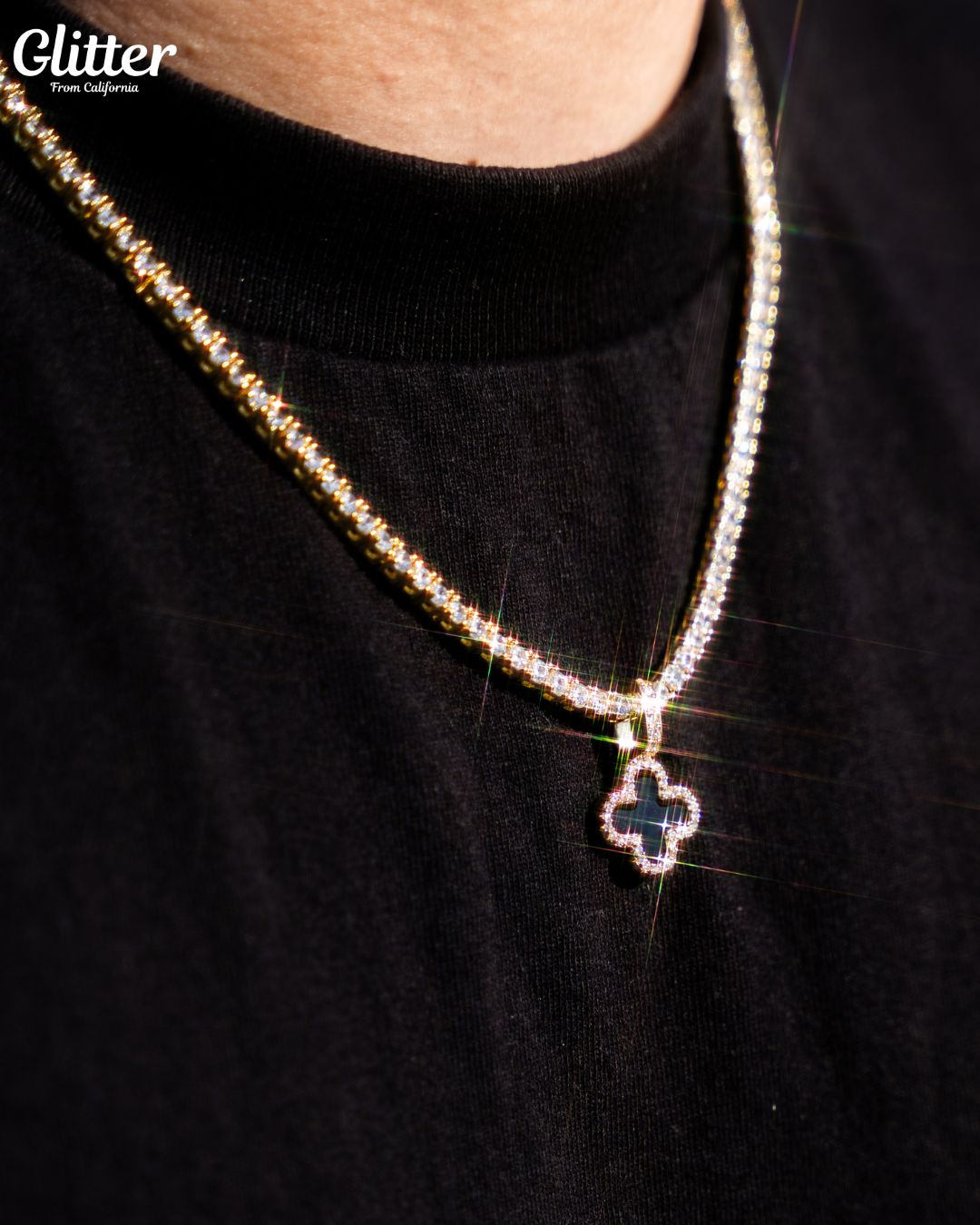 Iced Out Motif Pendant