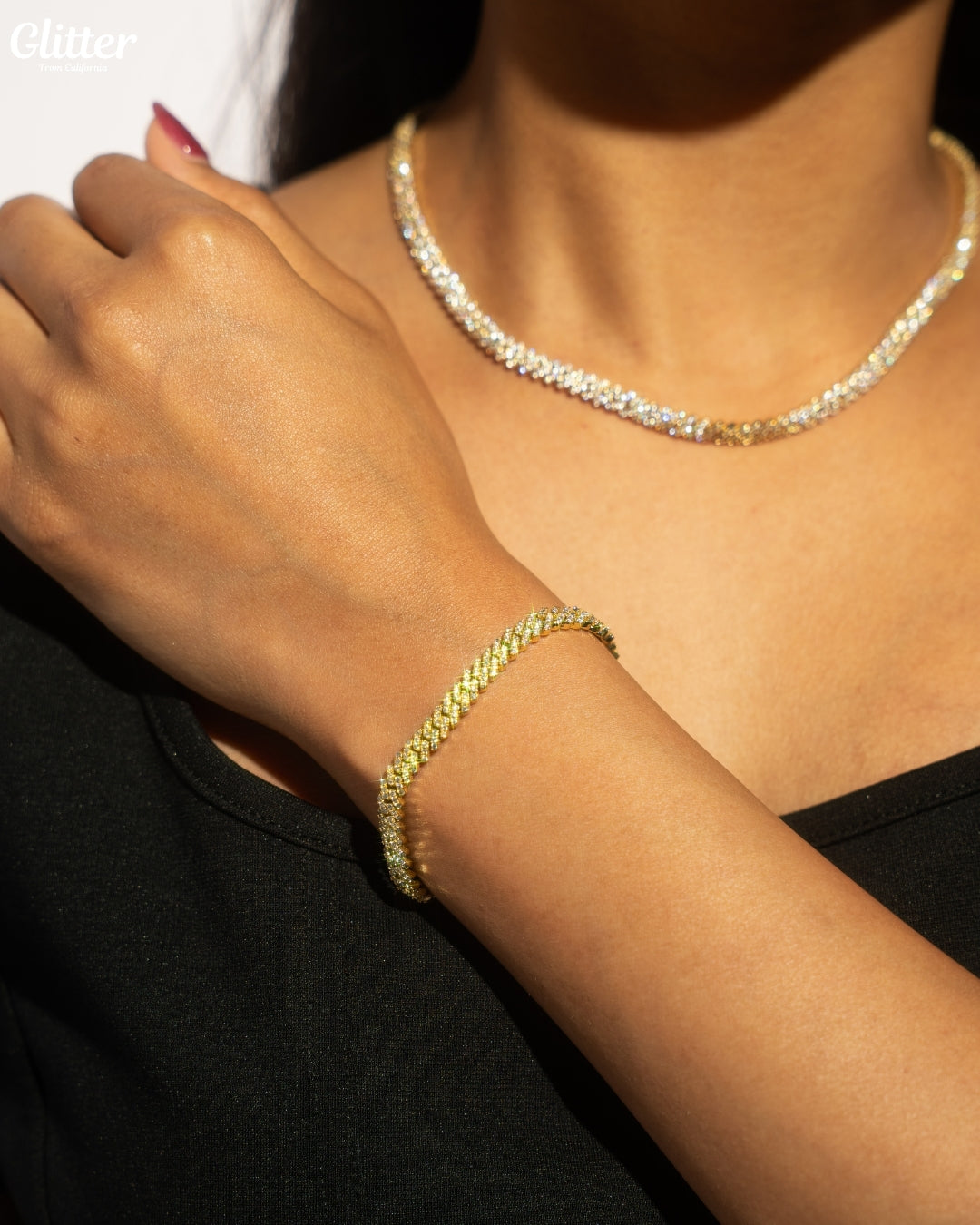 Iced Out Prong Chain 【5mm/GOLD】