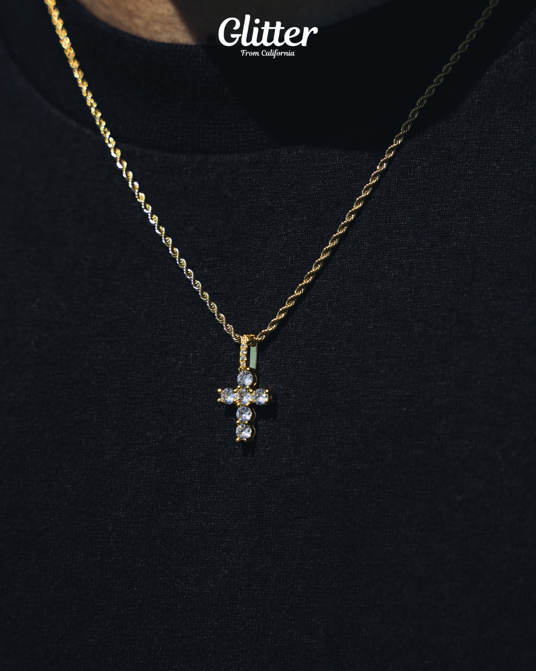 s925 Micro Diamond Cross Pendant【Gold / Silver】