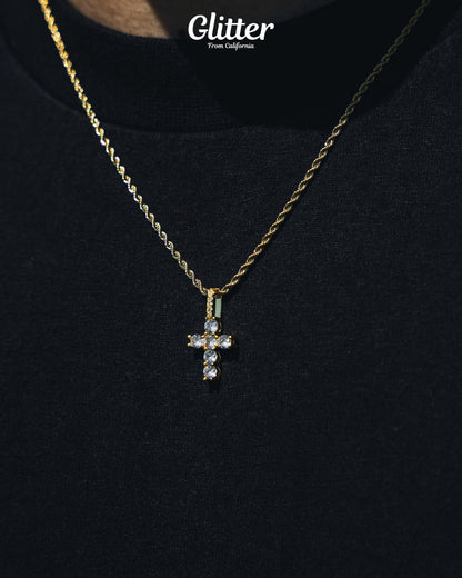 s925 Micro Diamond Cross Pendant【Gold / Silver】