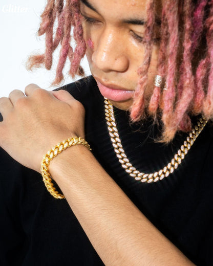 Iced Out Cuban Chain Set 【12mm】