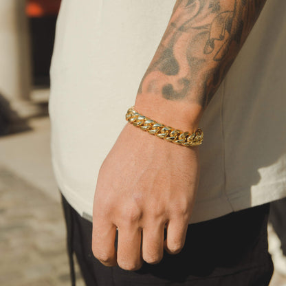 Miami Chain Bracelet 【12mm / GOLD/SILVER】