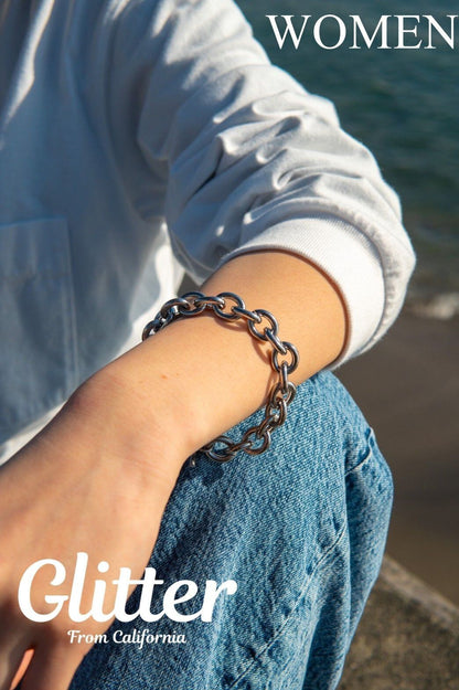 Chain & Link Bracelet 【12mm/SILVER】