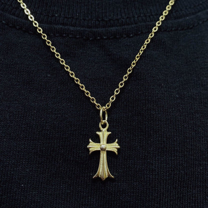 s925 Cross Necklace 【GOLD】