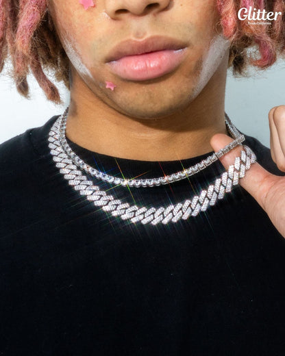 Tennis Chain × Iced Out Prong Chain Set 【5&14mm】