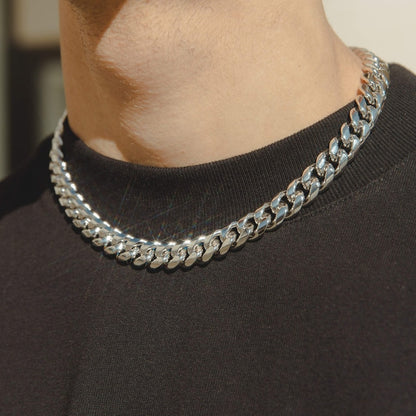 s925 12mm Miami Chain Necklace