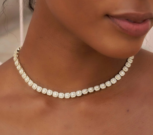 Clustered Tennis Chain [7mm] – Glitter