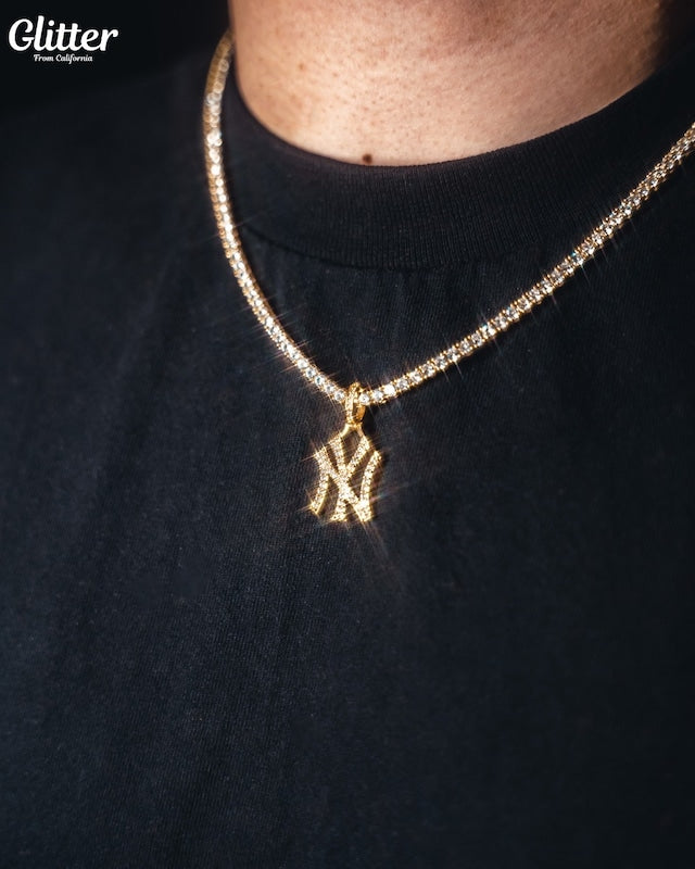 s925 Iced Out NY Pendant