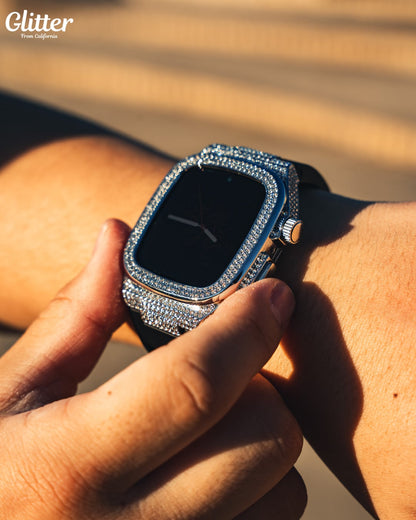 Iced Out Apple Watch Case 【SILVER】
