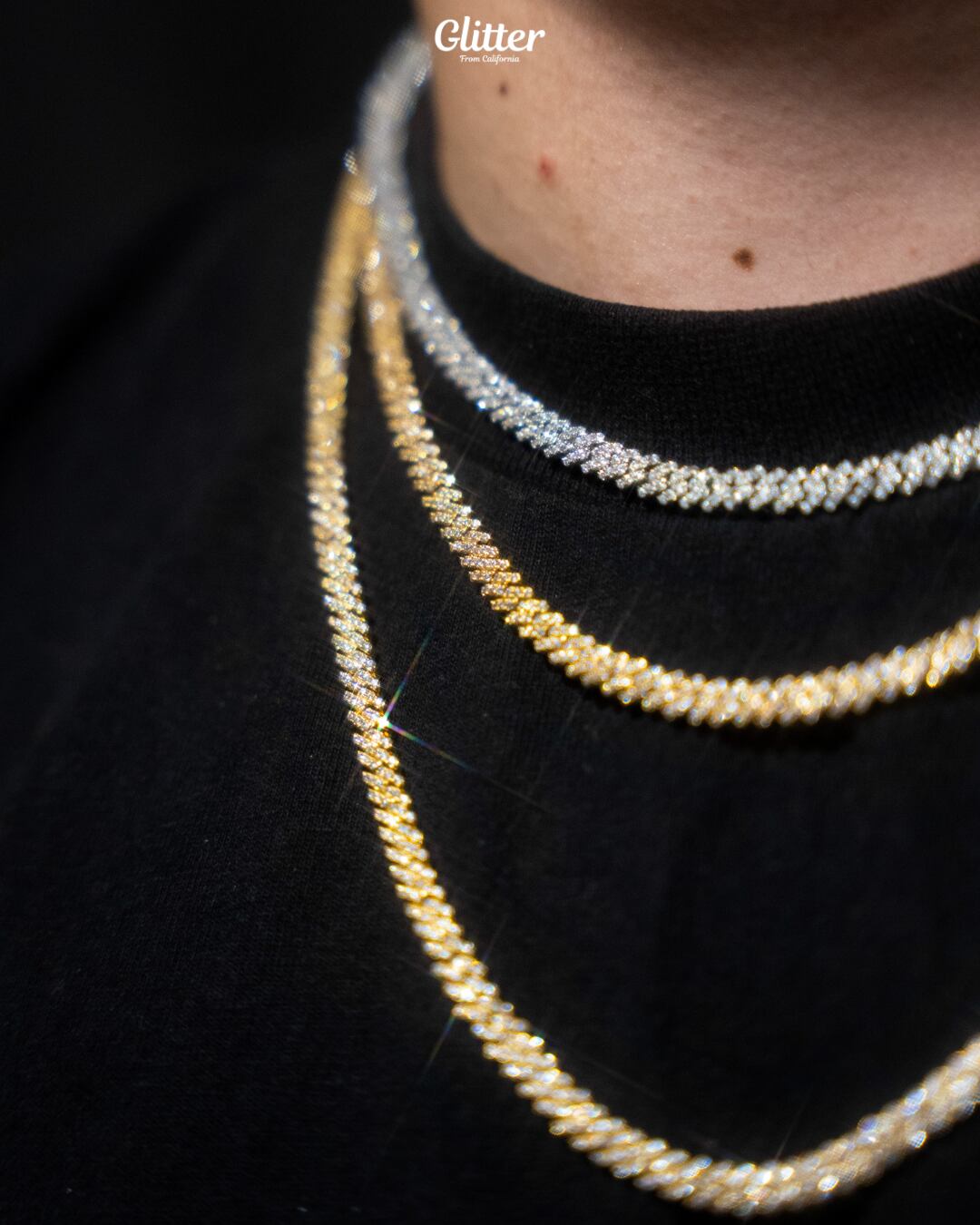 Iced Out Prong Chain 【5mm】 – Glitter