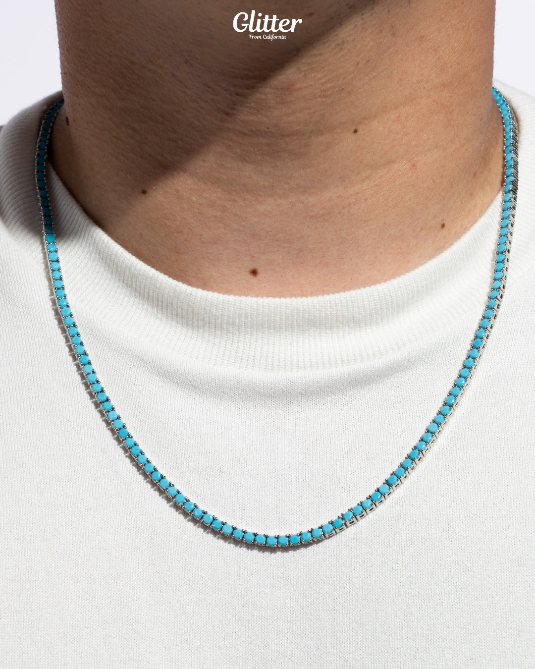 Turquoise Tennis Chain Necklace