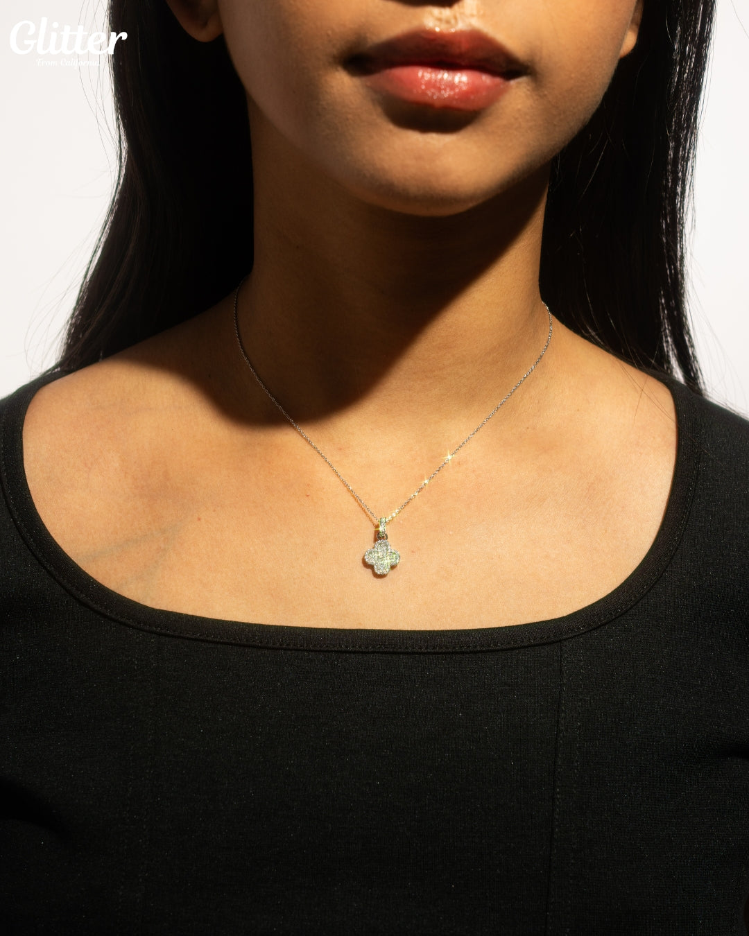 Iced Out Motif Necklace【SILVER】