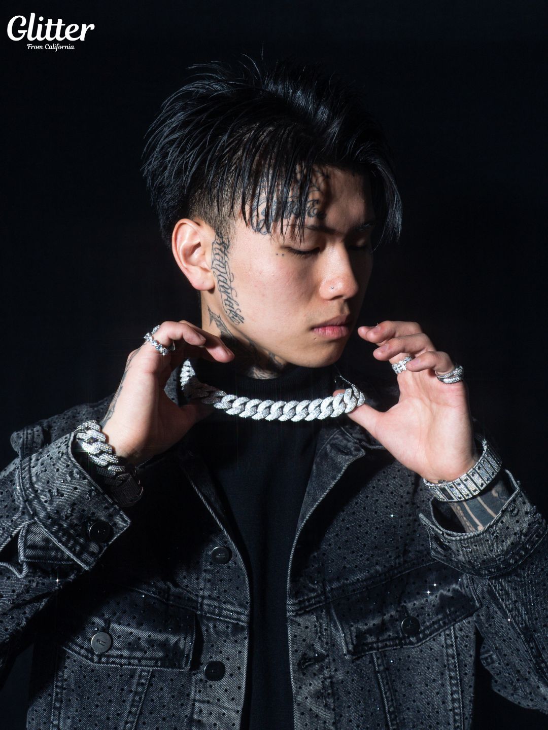 Iced Out Cuban Chain Necklace 【22mm】 – Glitter