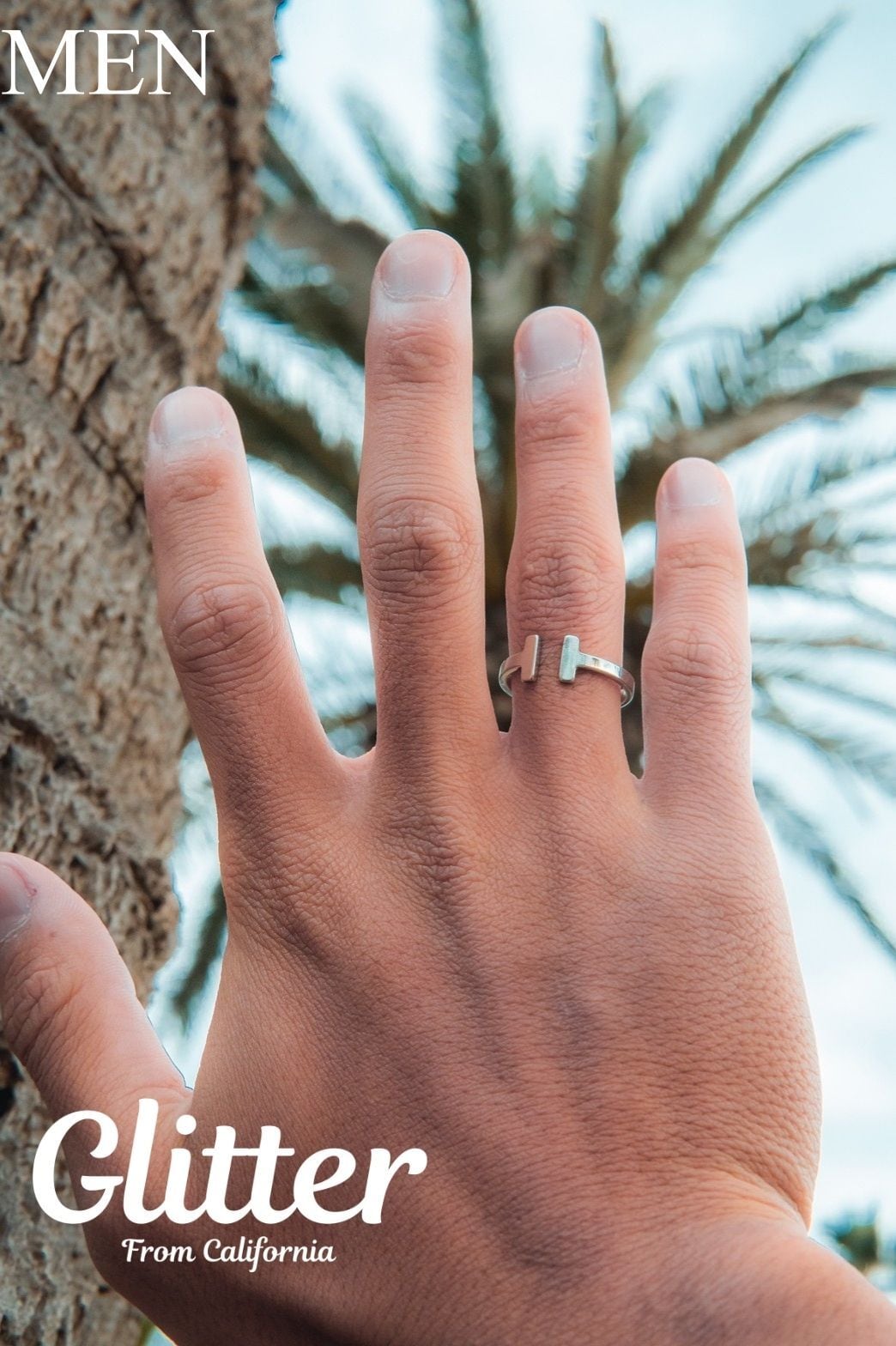 T Letter Square Ring 【SILVER】