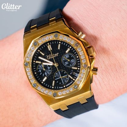 Iced Bezel California Rubber Watch 【GOLD】
