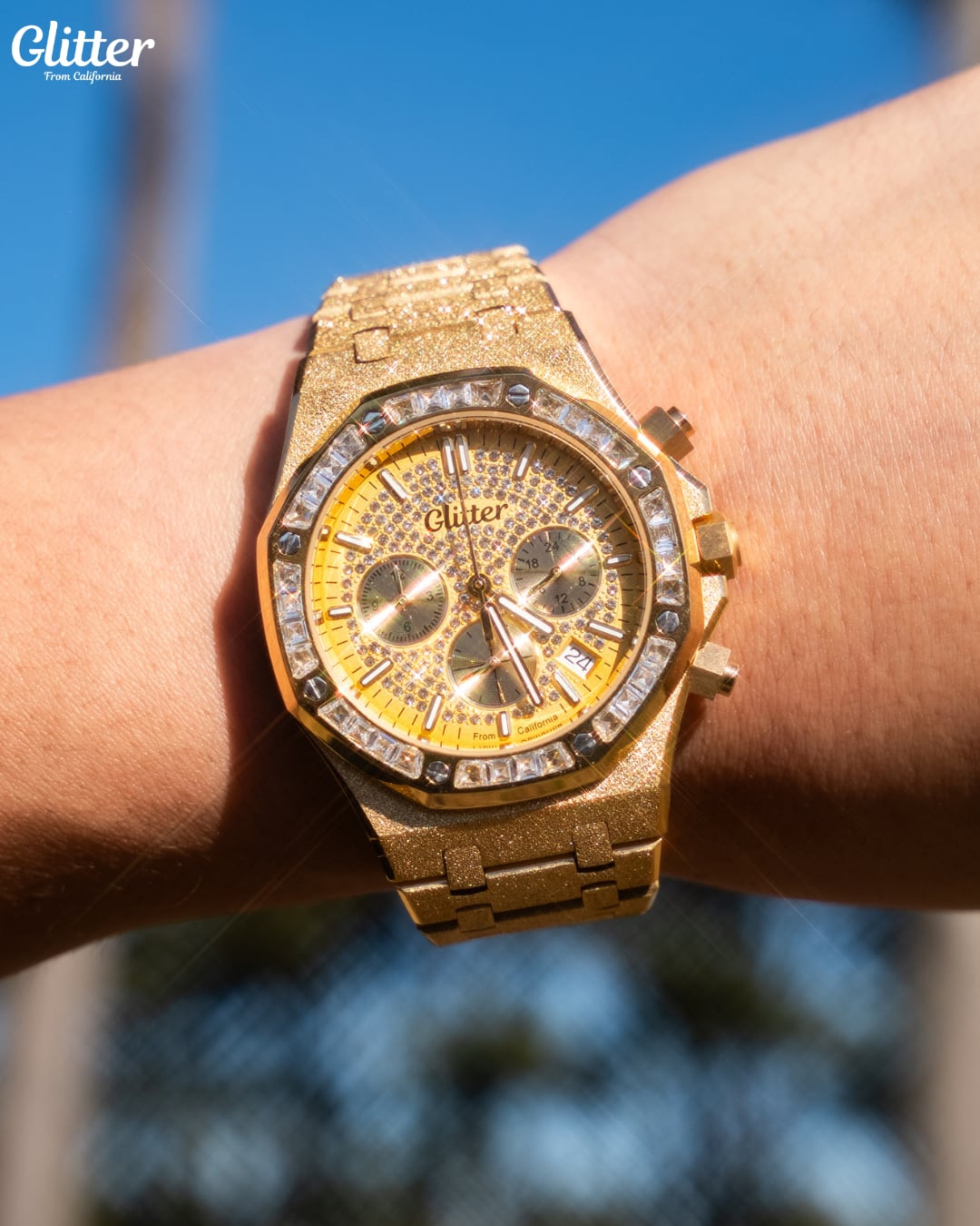 Iced Dial California Watch 【GOLD】