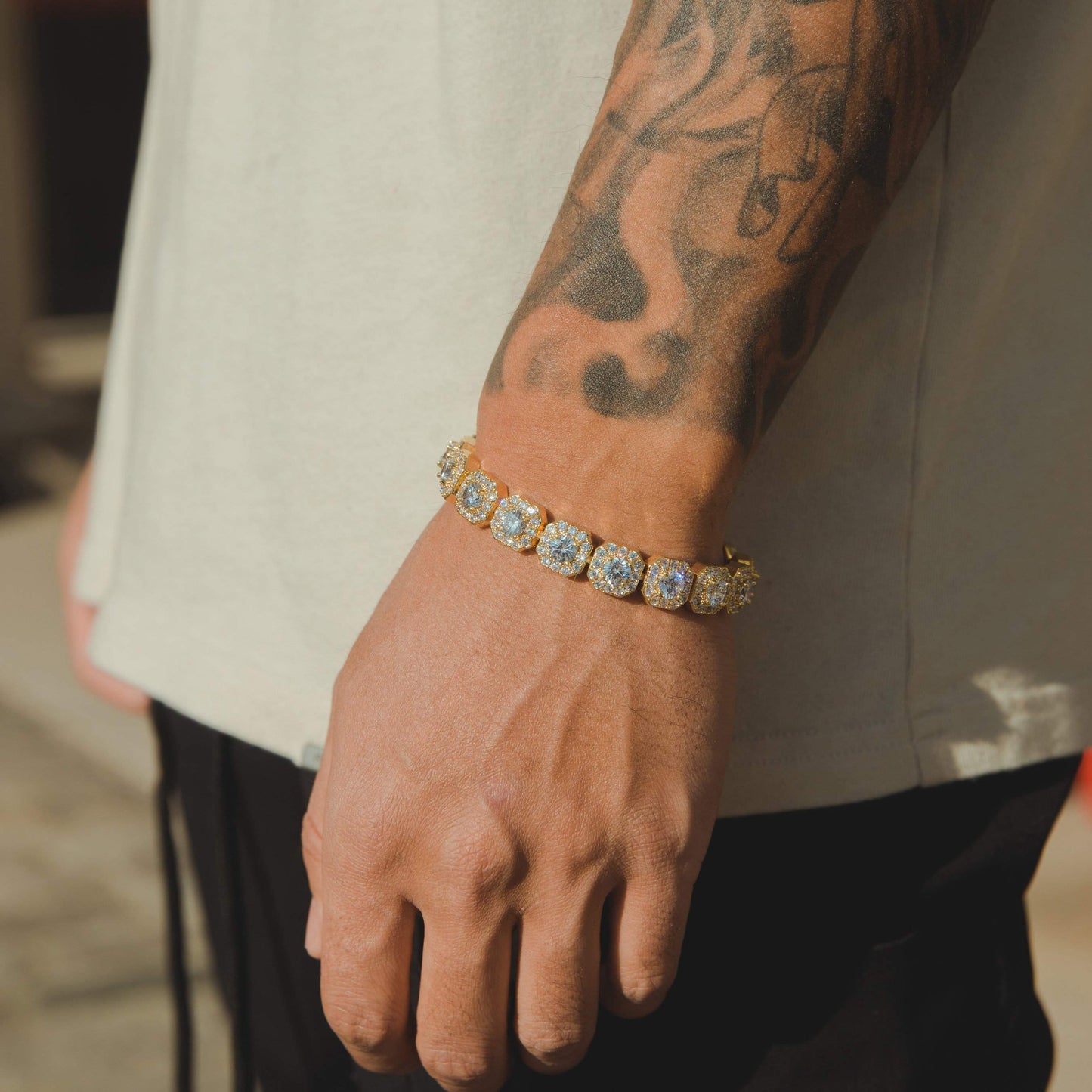 Clustered Tennis Chain Bracelet【GOLD】