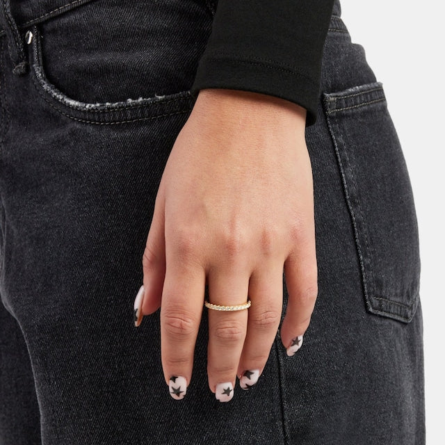 s925 Single Layer Diamond Band Ring 【2mm】