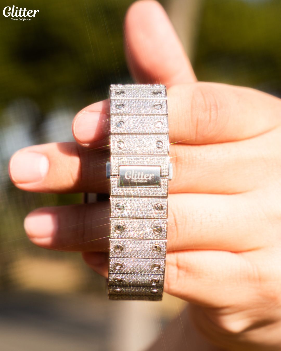 Iced Greek Dial Diamond Watch – Glitter