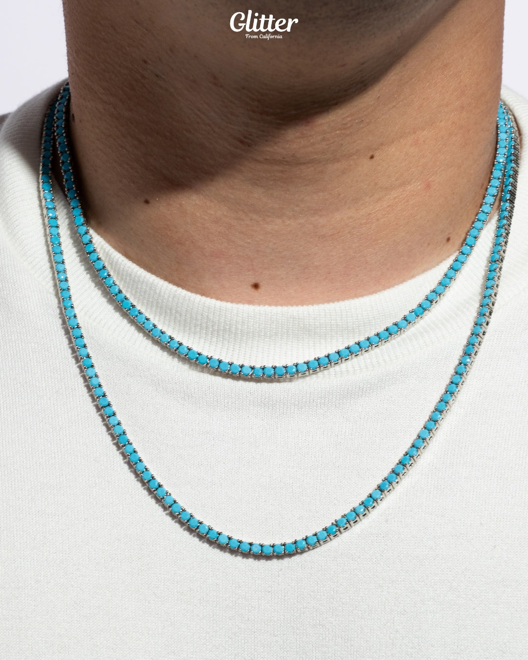 Turquoise Tennis Chain Necklace