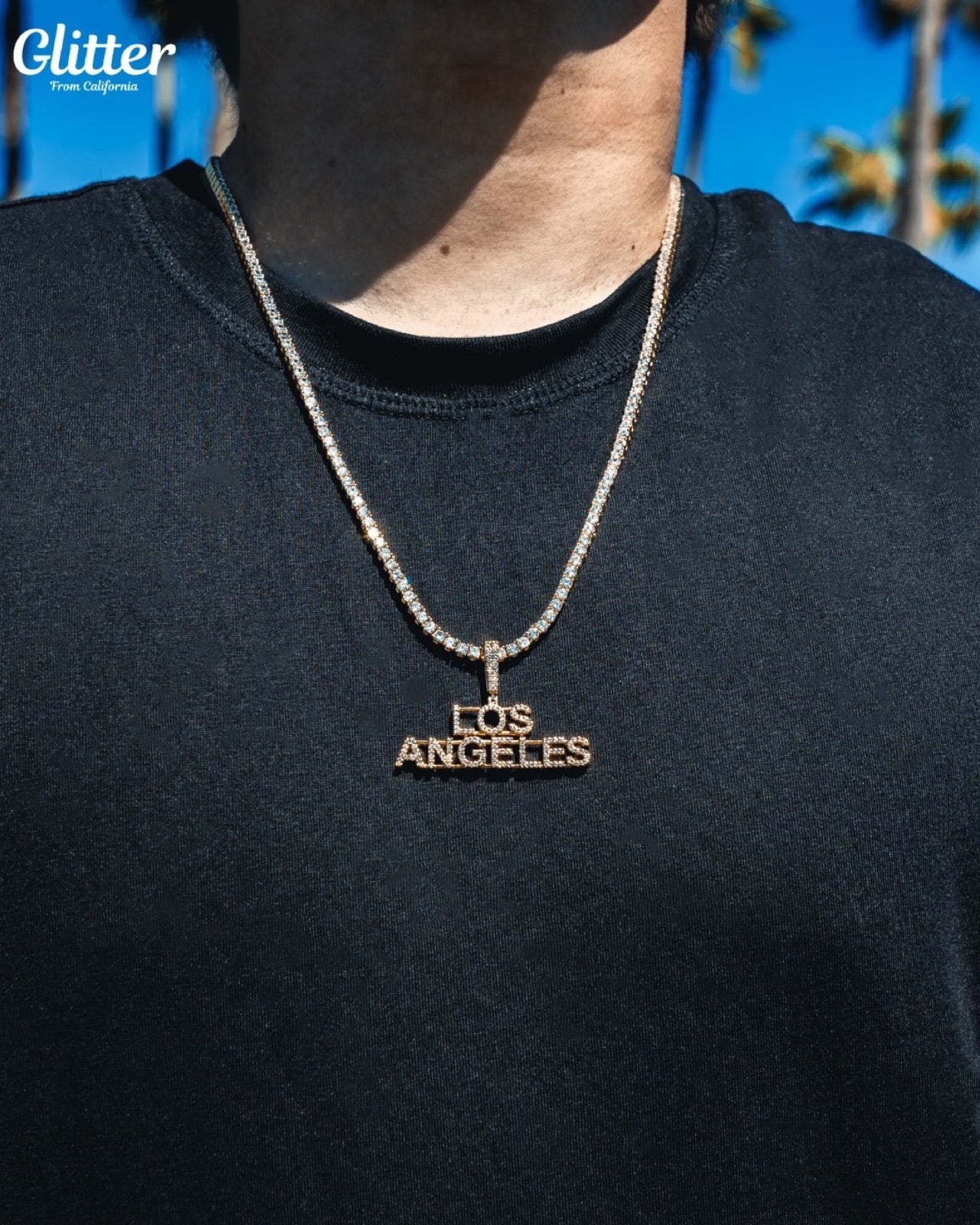 Iced Out Los Angeles Logo Pendant 【GOLD/SILVER】