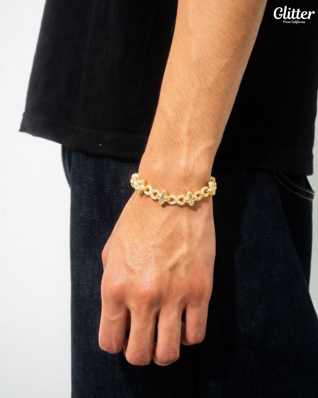 Diamond Infinity Four Leaf Bracelet – Glitter