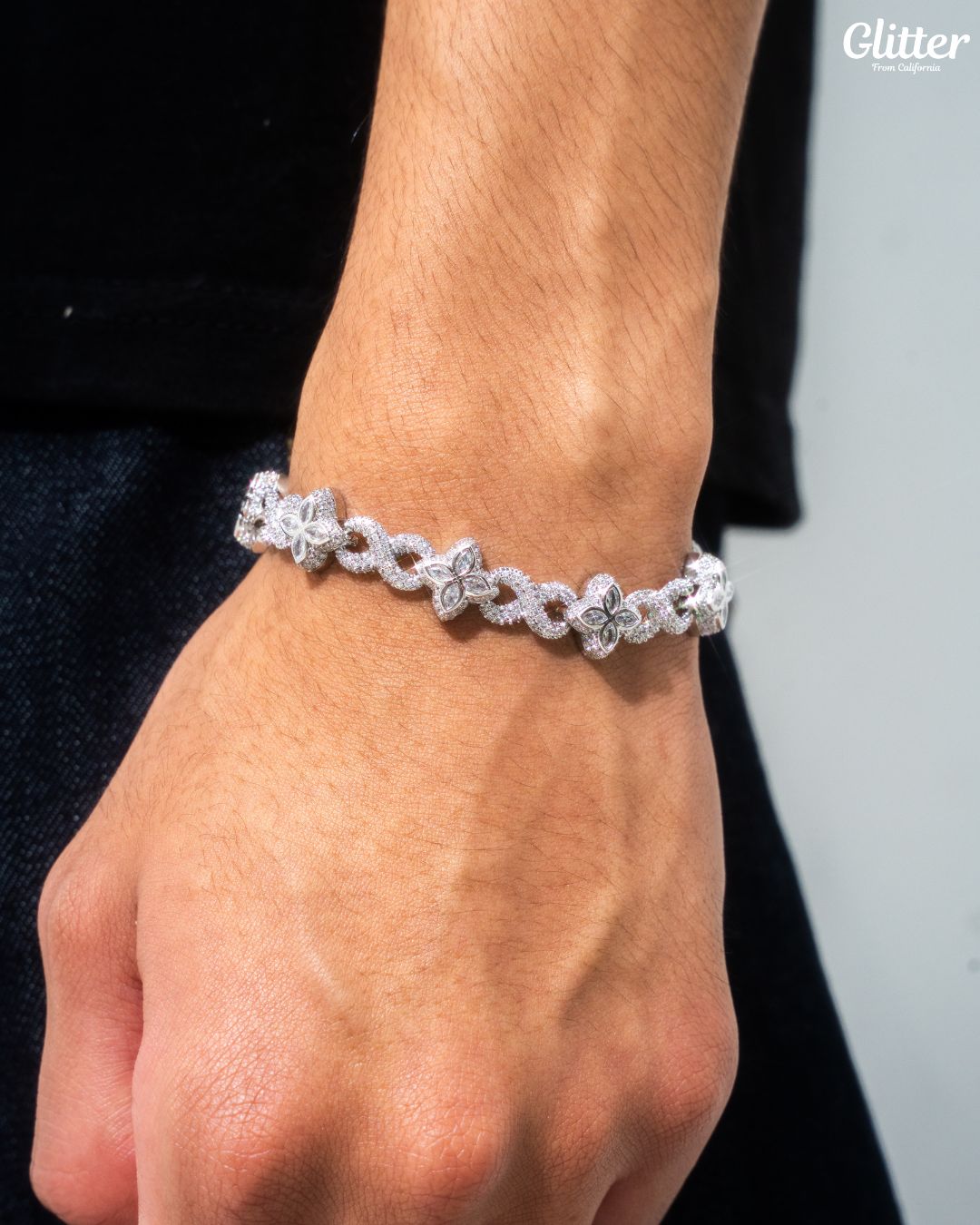 s925 Diamond Infinity Four Leaf Bracelet