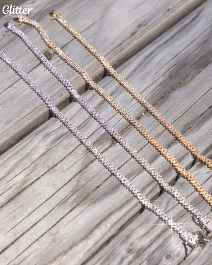 Iced Out Prong Chain Anklet【GOLD/SILVER】