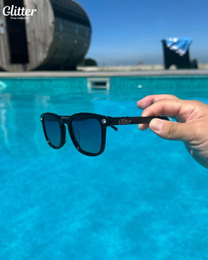 Moissanite Glitter Sunglasses 【BLACK/ LA BLUE】