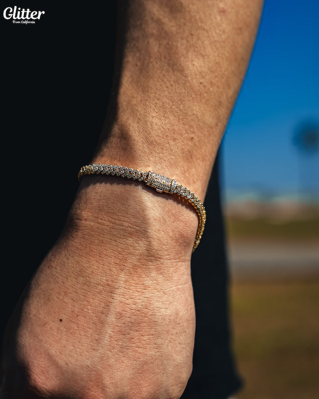 s925 Iced Out Prong Chain Bracelet 【5mm】