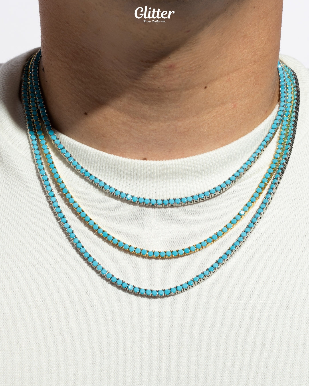 Turquoise Tennis Chain Necklace