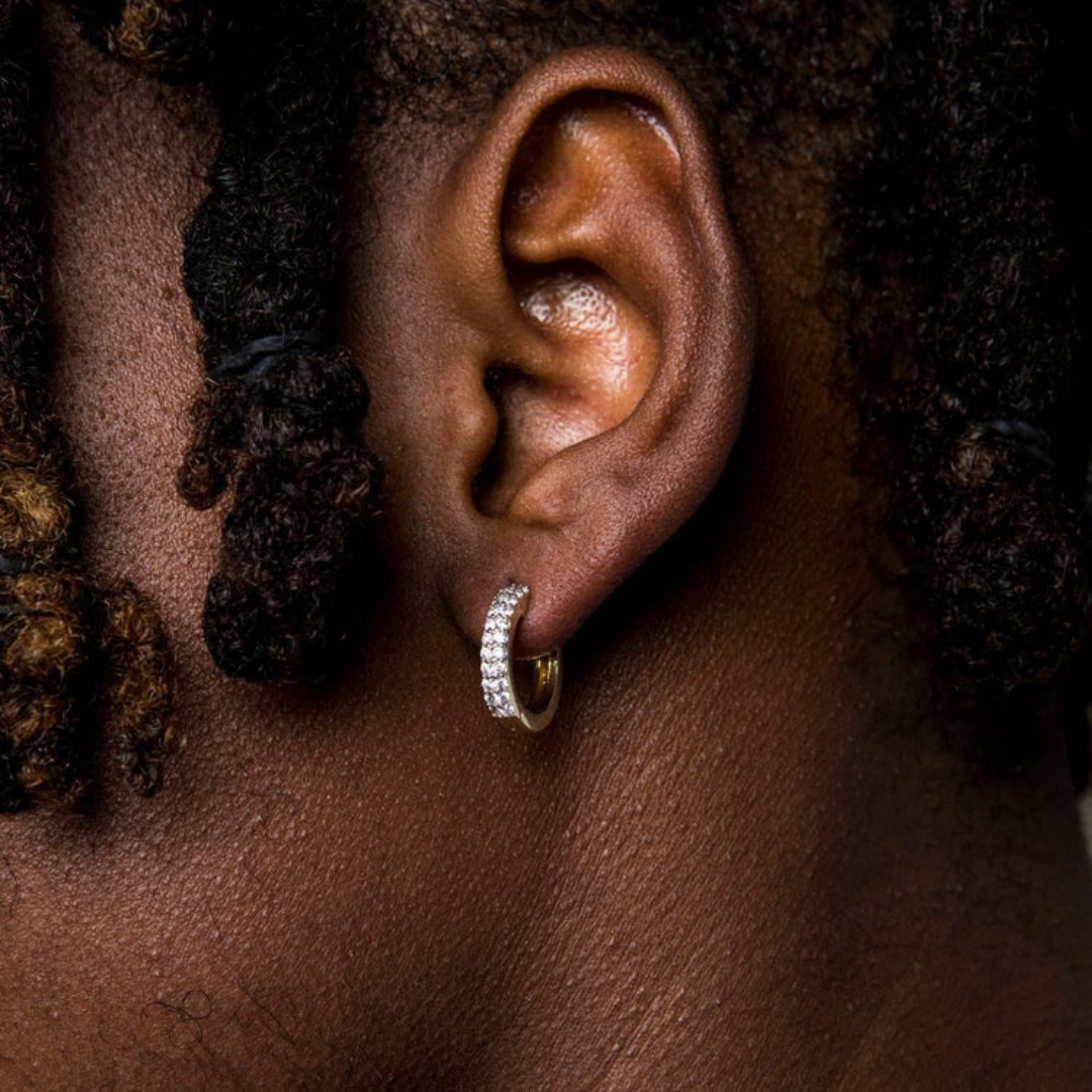 s925 Iced Out Micro Hoop Earrings